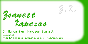 zsanett kapcsos business card